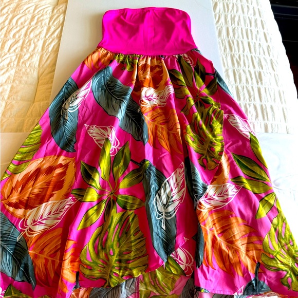 SHEIN Strapless Sundress, S, Fuchsia Top with Multicolored Full Skirt NEOT - Picture 6 of 16